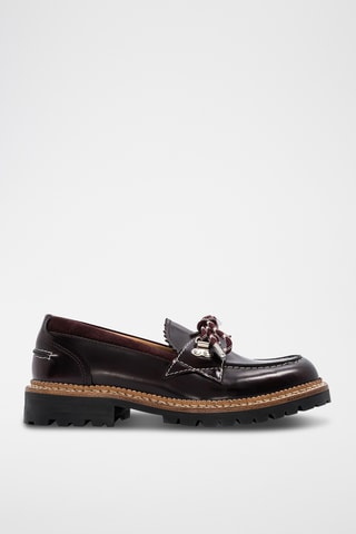 Leren Platform Mocassins - Bordeauxrood
