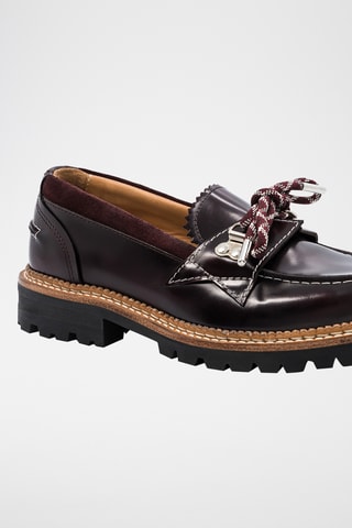 Leren Platform Mocassins - Bordeauxrood