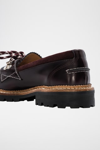 Leren Platform Mocassins - Bordeauxrood