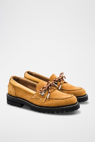 Leren Platform Mocassins - Lichtbruin