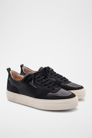 Leren Platform Sneakers - Zwart