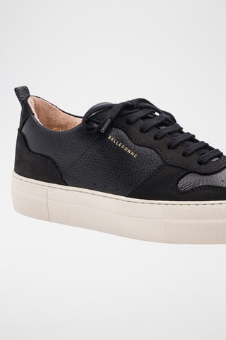 Leren Platform Sneakers - Zwart