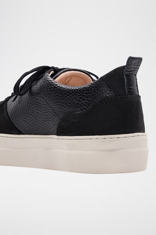 Leren Platform Sneakers - Zwart