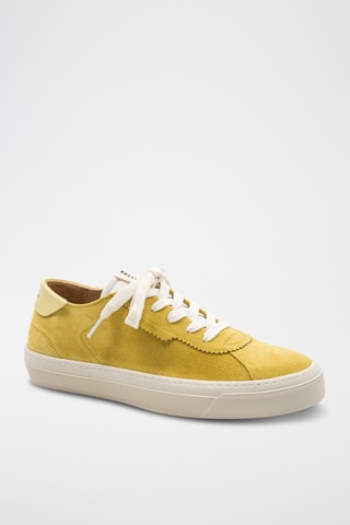 Leren Platform Sneakers - Geel