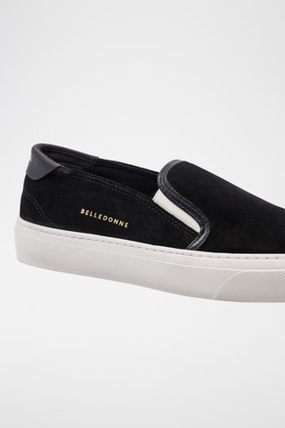Leren Platform Slip-ons - Zwart