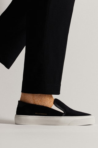 Leren Platform Slip-ons - Zwart