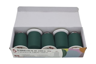 5 bobines de fil - 1000 m - Vert bouteille