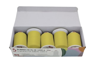 5 bobines de fil - 1000 m - Jaune