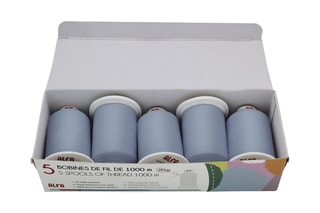 5 bobines de fil - 1000 m - Bleu clair