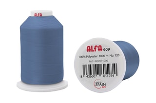 5 bobines de fil - 1000 m - Bleu azur