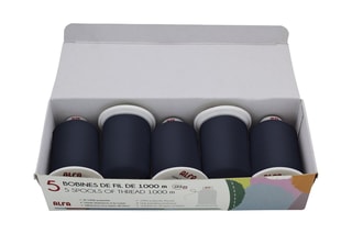 5 bobines de fil - 1000 m - Bleu marine