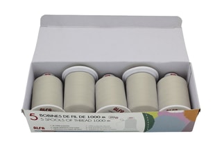 5 bobines de fil - 1000 m - Beige