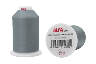 5 bobines de fil - 1000 m - Gris clair
