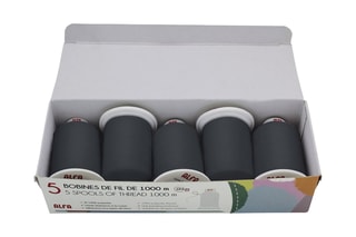 5 bobines de fil - 1000 m - Anthracite