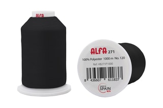 5 bobines de fil - 1000 m - Noir