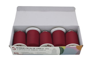 5 bobines de fil - 1000 m - Rouge