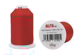 5 bobines de fil - 1000 m - Rouge vif