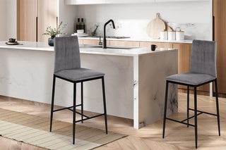 2 tabourets Jade - Gris et noir