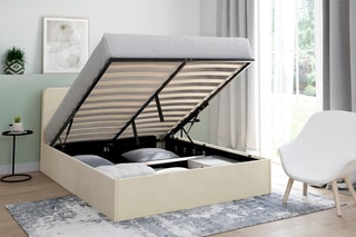 Lit-coffre avec sommier Louise - Beige