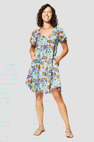 Vestido trapézio - Turquesa