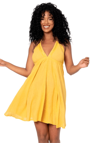 Vestido trapézio - Amarelo
