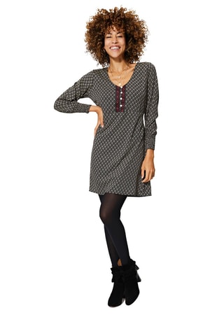 Vestido - Preto e creme