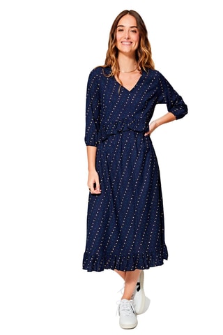 Vestido efeito ilusório Azul-marinho e amarelo
