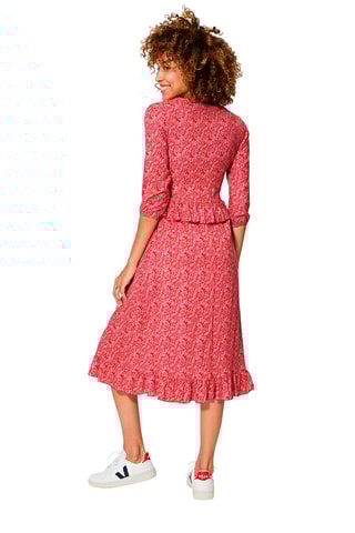 Vestido efeito ilusório Vermelho e branco