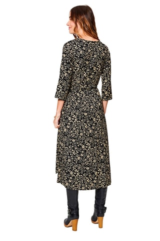 Vestido traçado Preto e cru