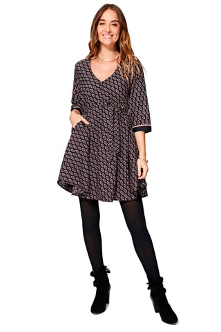 Vestido estilo patinadora Preto e rosa
