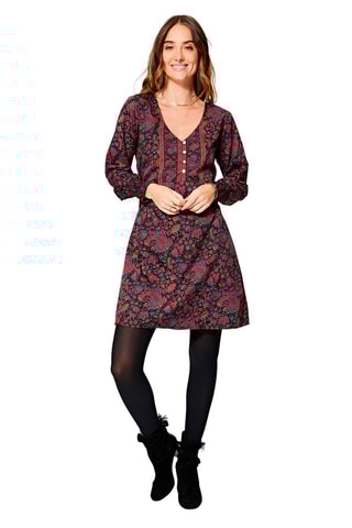Vestido estilo patinadora Preto e fúcsia