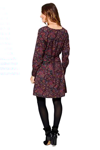 Vestido estilo patinadora Preto e fúcsia