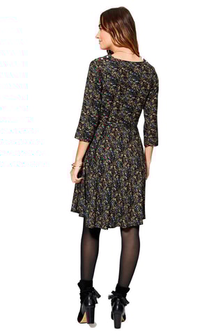 Vestido direito Preto e castanho