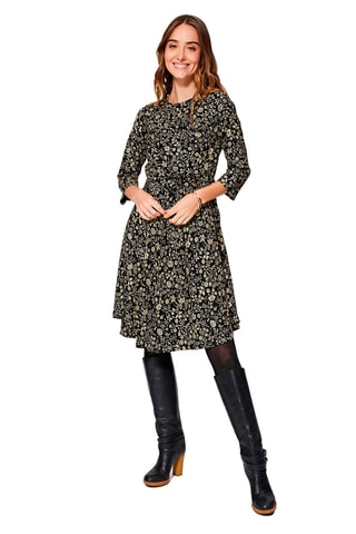 Vestido estilo patinadora Preto e bege