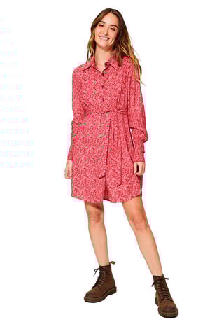 Vestido-camisa Vermelho e branco