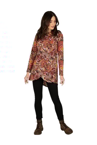 Túnica Vermelho e camel