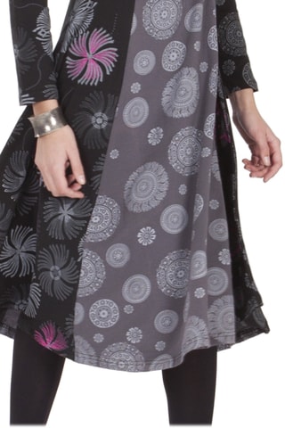 Vestido - Cinzento e preto