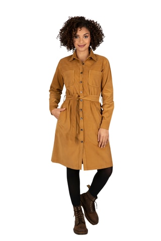 Vestido em veludo - Camel