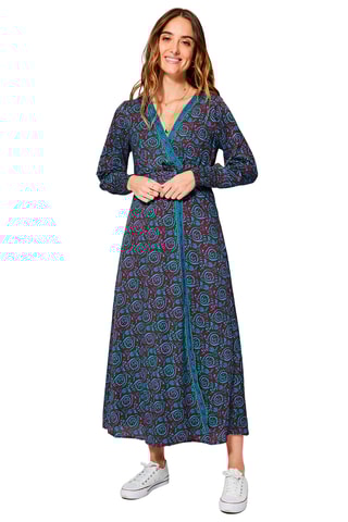 Vestido traçado - Bordô e Turquesa