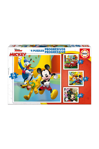 4 puzzles progressifs Mickey et ses amis Disney Jr - 12/16/20/25 pièces - Dès 3 ans