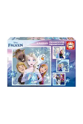4 puzzles progressifs La Reine des Neiges Disney - 12/16/20/25 pièces - Dès 3 ans