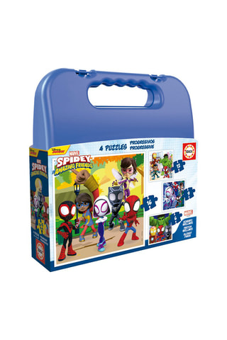 4 puzzles progressifs Spidey & his amazing friends Marvel Disney Jr - 6/9/12/16 pièces - Dès 3 ans