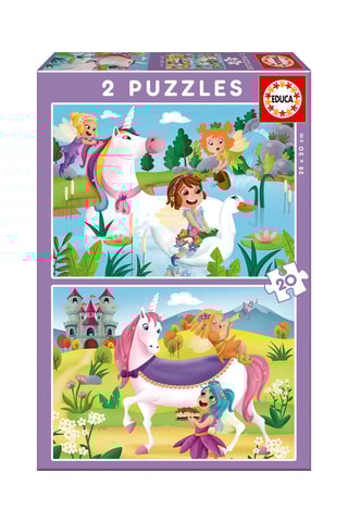 2 puzzles licornes et fées – 2 x 20 pièces