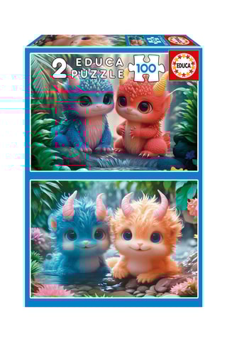 2 puzzles Monstres adorables - 2 x 100 pièces