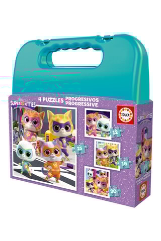 4 puzzles progressifs SuperChatons Disney - 12/16/20/25 pièces