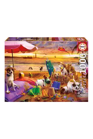 Puzzle Chiens jouant sur la plage - 1000 pièces