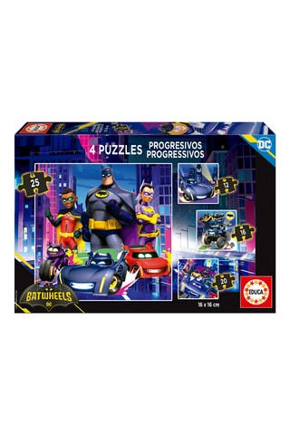 4 puzzles progressifs Batwheels - 12, 16, 20 et 25 pièces