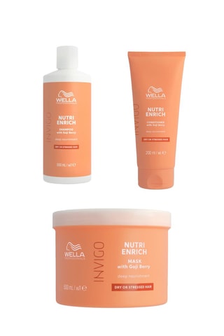 Shampoing, après-shampoing et masque capillaire nourrissants Invigo Nutri-Enrich - Cheveux secs ou fragilisés - 500, 200 et 500 ml