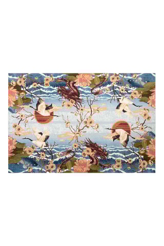 Vloerkleed Fuji Blauw en bruin- 165 x 110 cm