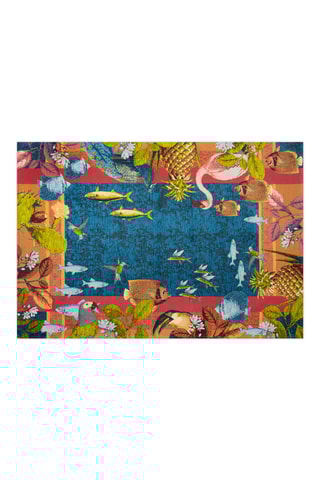 Vloerkleed Rhapsody Blauw en oranje- 165 x 110 cm